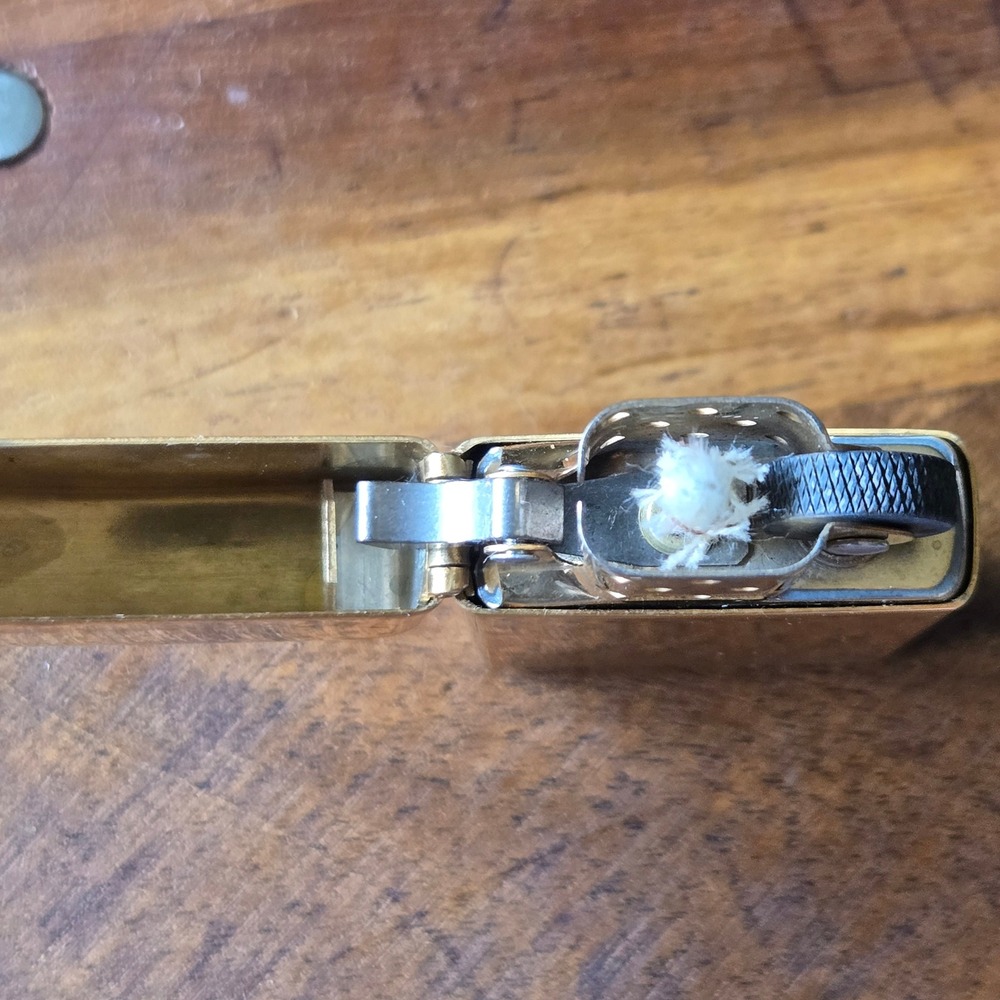 Vintage Solid Brass Slim Mini Zippo - Picture 6 of 9